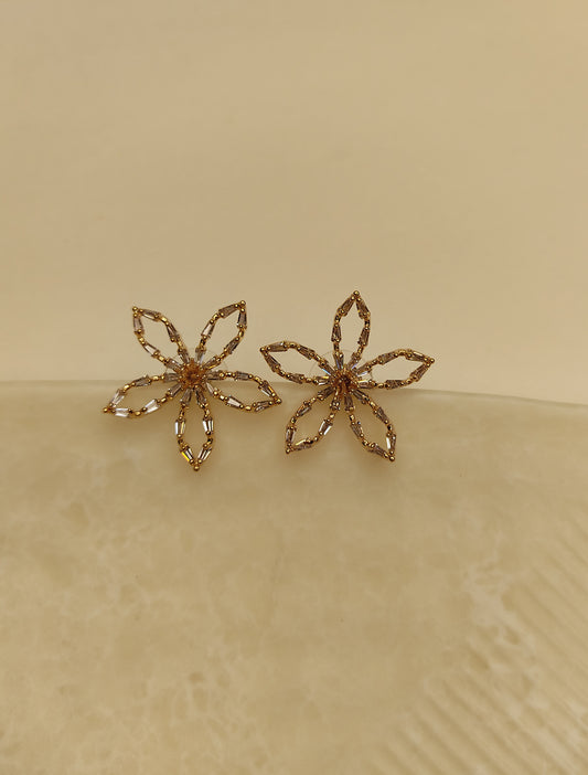 201 Gold Petal Flower Studs
