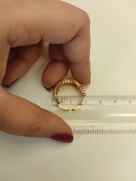209 Gold Abstract Patterned Ring