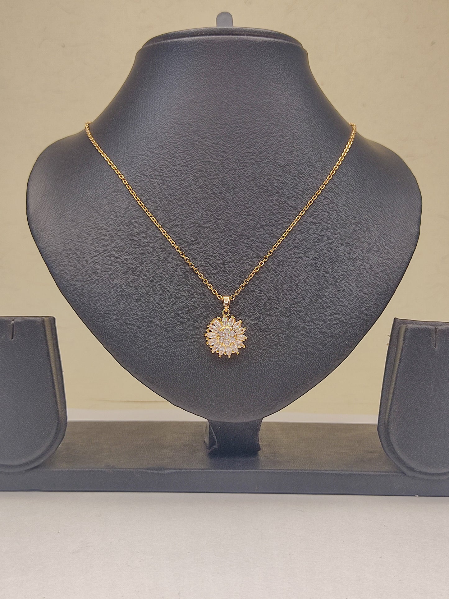 210 Gold Sunflower Necklace