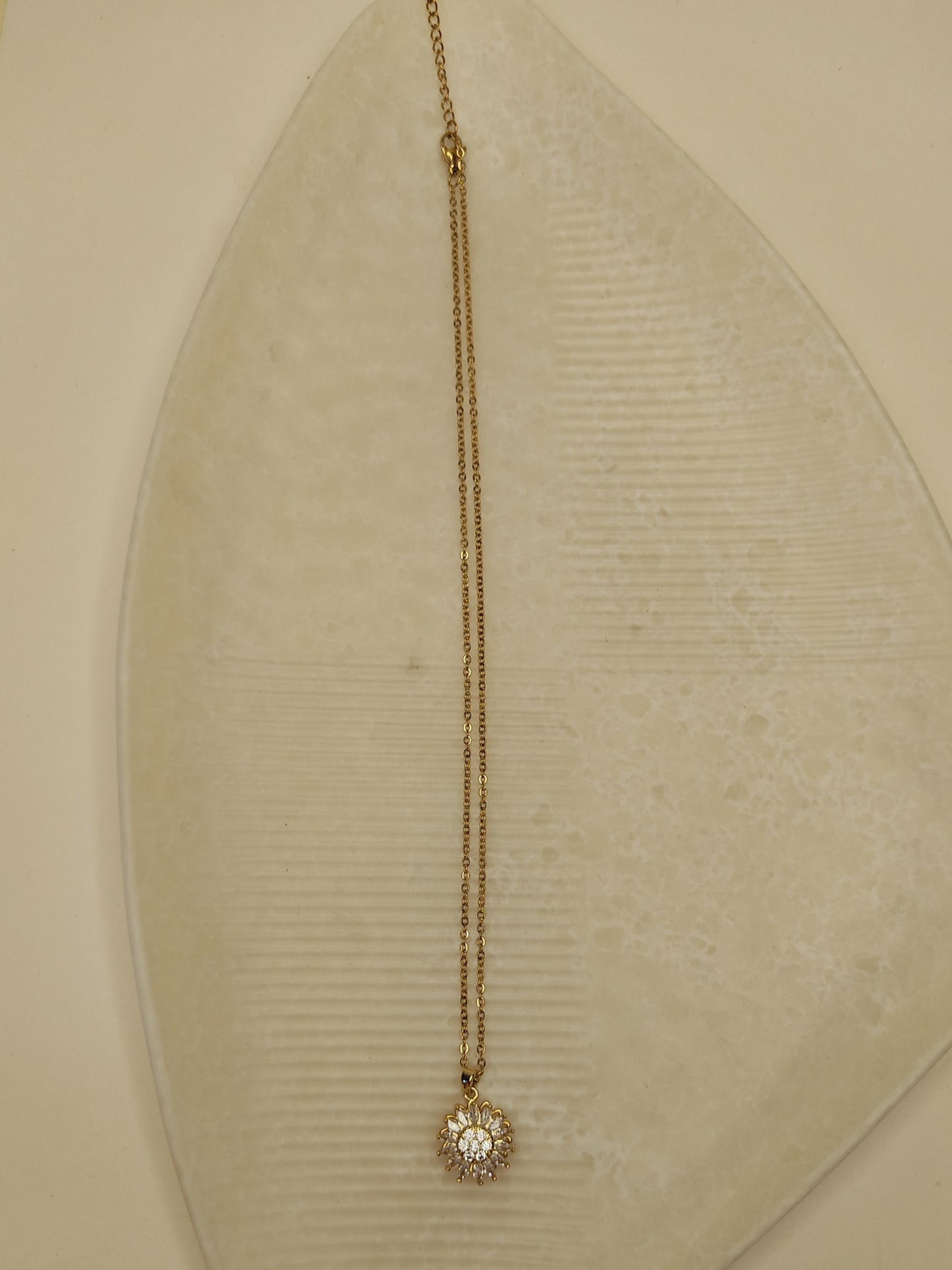 210 Gold Sunflower Necklace