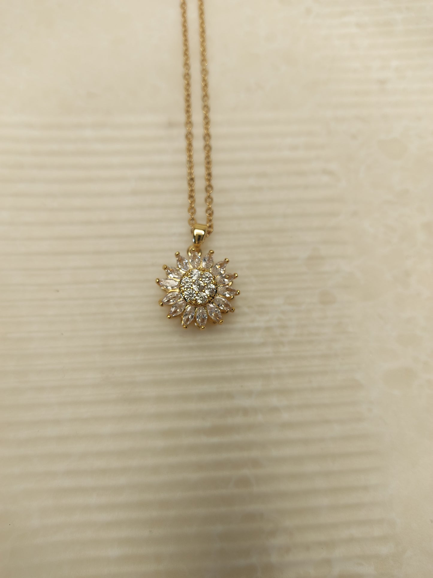 210 Gold Sunflower Necklace