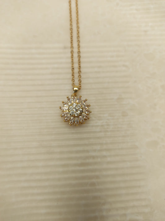210 Gold Sunflower Necklace
