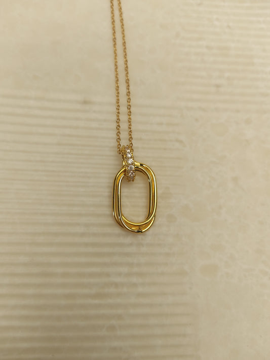 211 Gold American Diamond Necklace