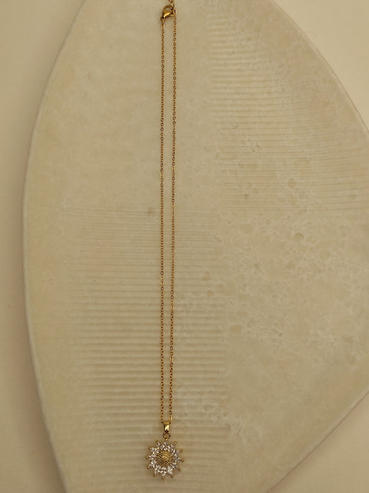 212 Gold Sunflower Necklace