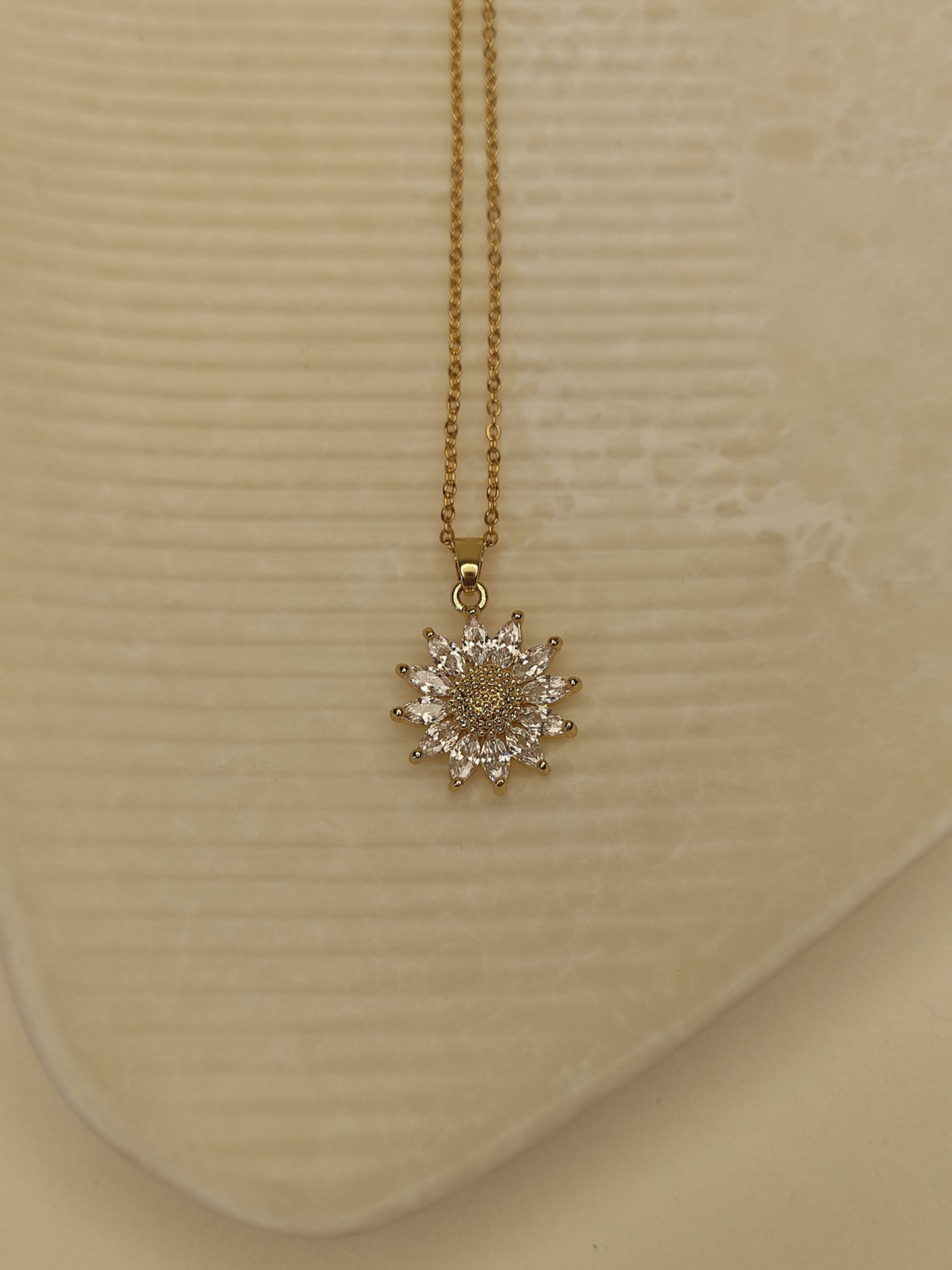 212 Gold Sunflower Necklace