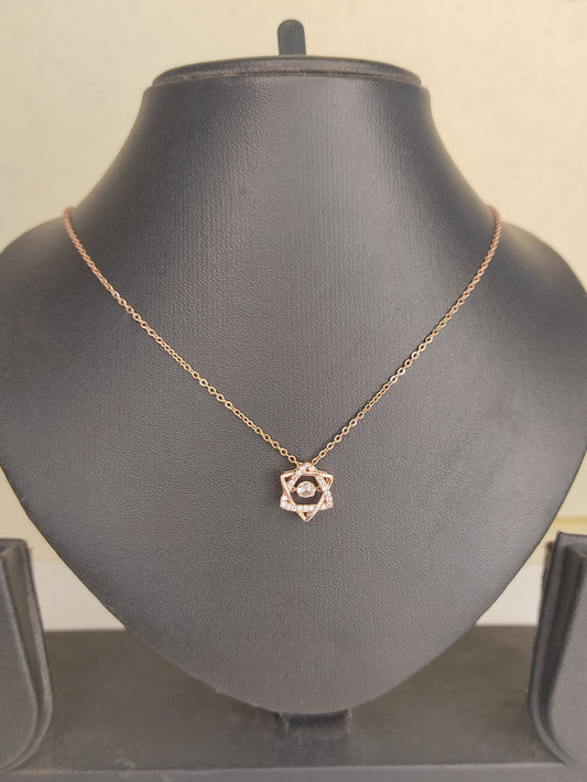 215  Rose Gold Star Necklace