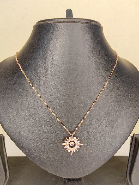 218 Rose Gold Sun Necklace