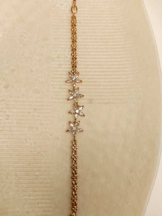 233 Rose Gold Flower Bracelet
