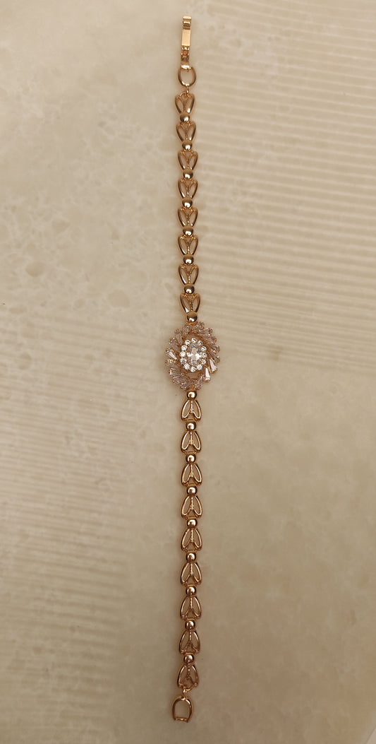 234 Rose Gold Abstract Flower Bracelet