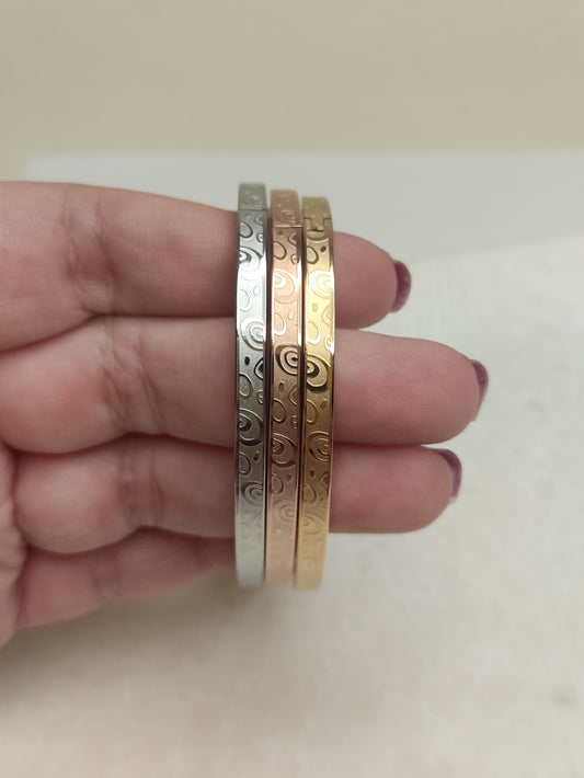 236 Rose Gold, Gold & Silver Kada Bracelet Set