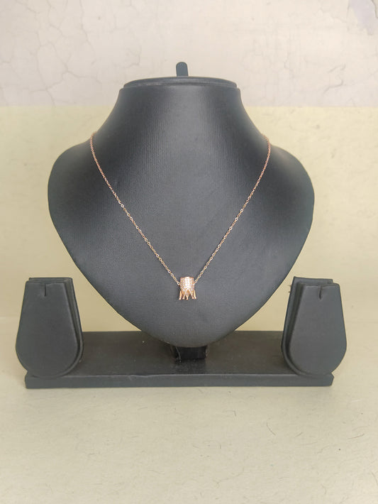 238 Rose Gold Crown Necklace