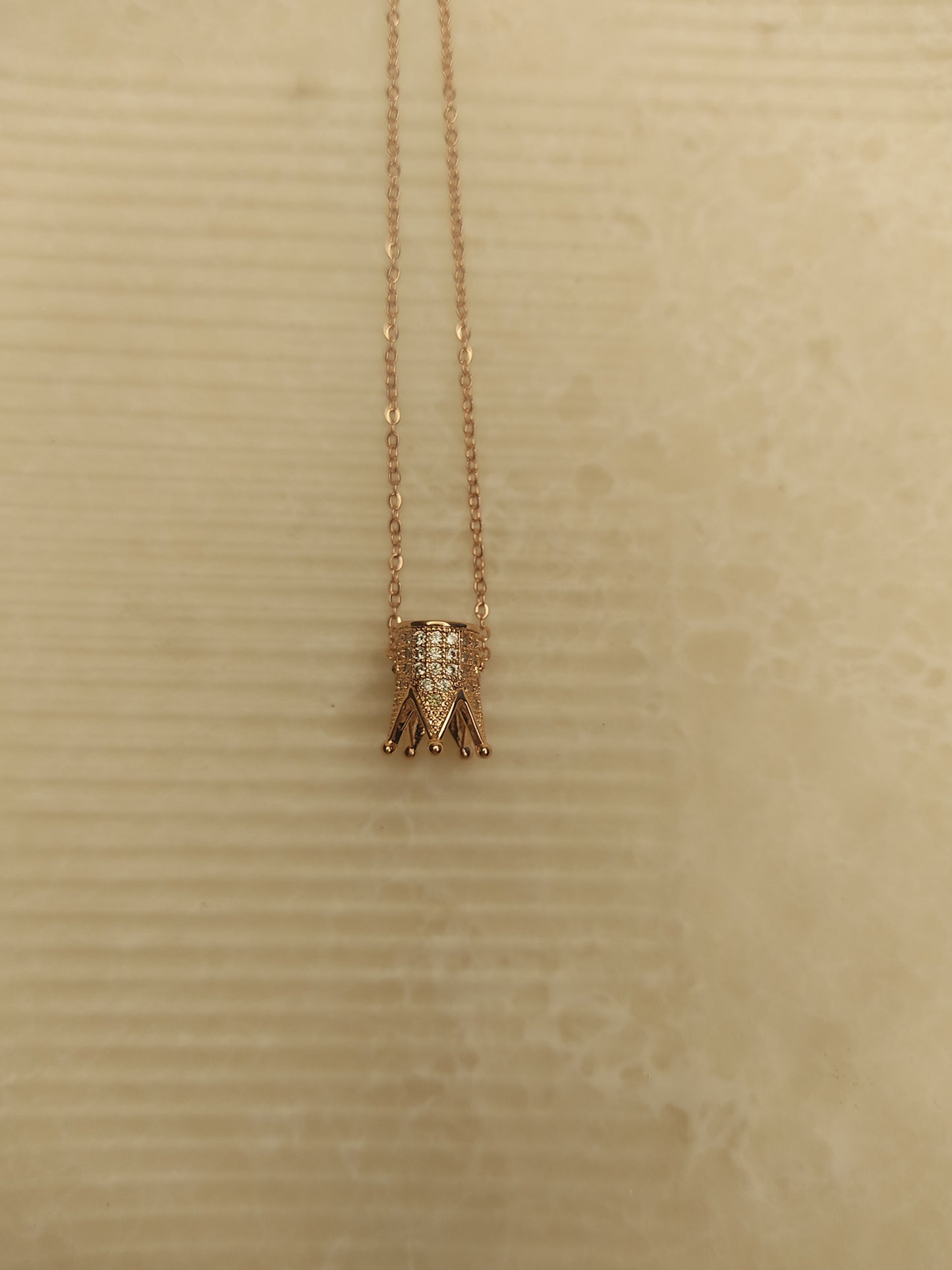 238 Rose Gold Crown Necklace
