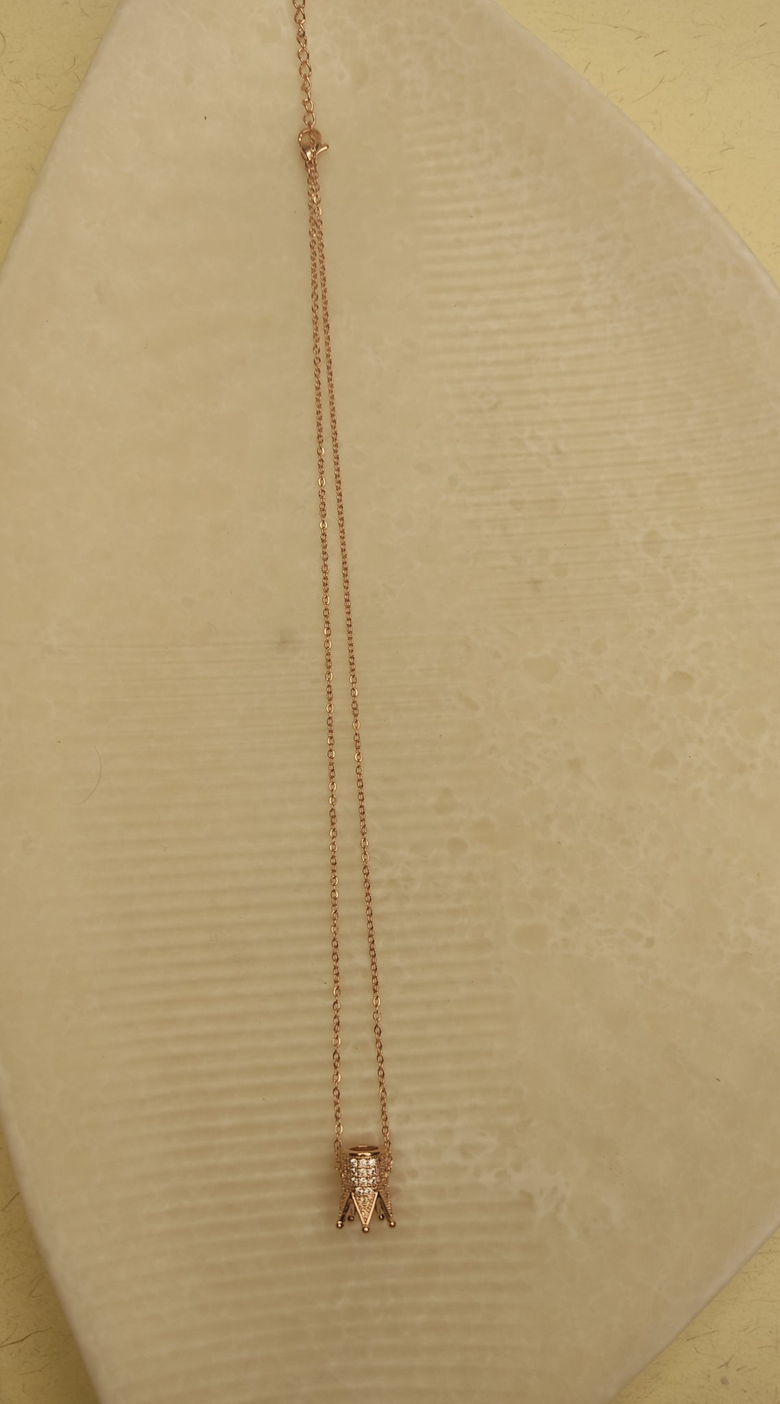 238 Rose Gold Crown Necklace