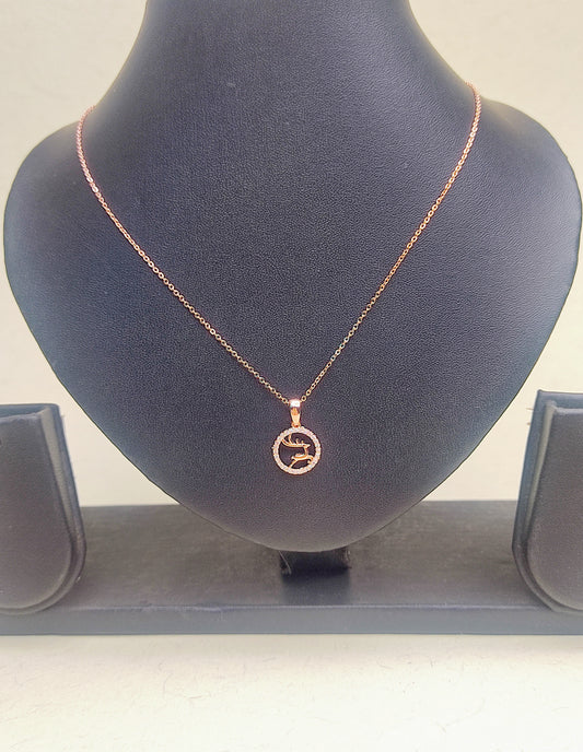 242 Rose Gold Stag Necklace