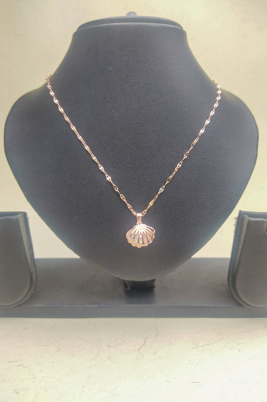 243 Rose Gold Dainty Seashell Necklace