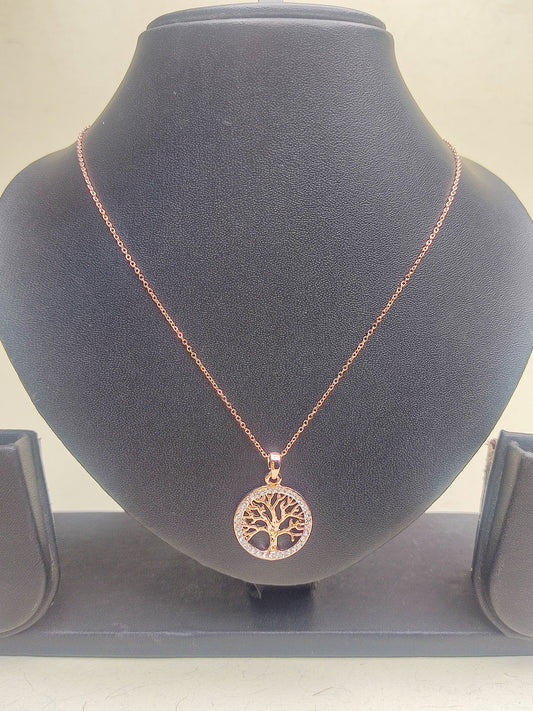 244 Rose Gold Tree Of Life Necklace