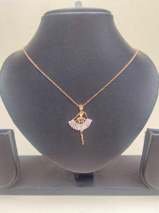 246 Rose Gold Ballerina Necklace