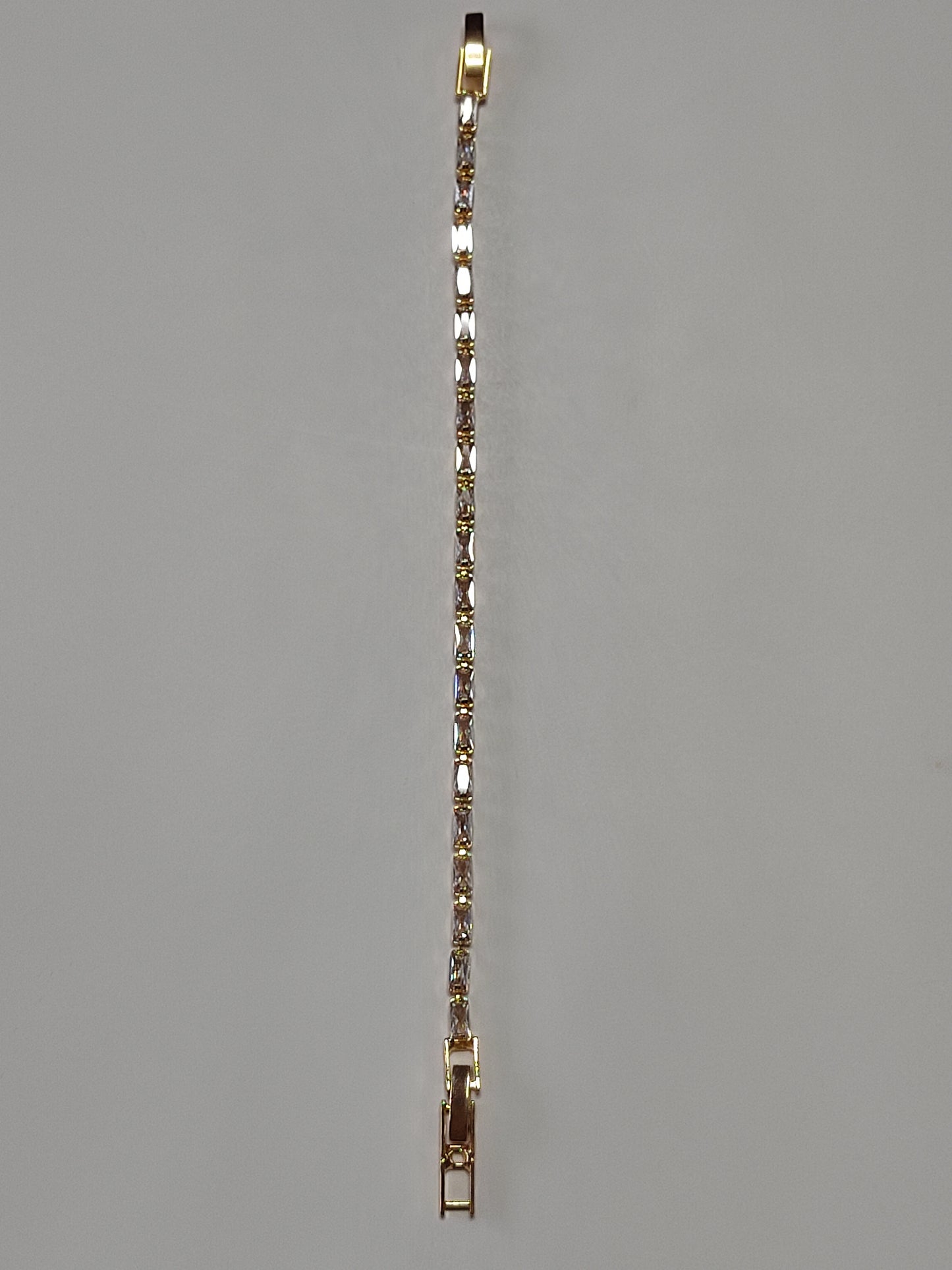 261 Gold Rectangular Tennis Bracelet