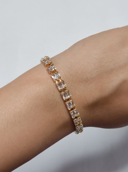 262 Gold Cube Tennis Bracelet