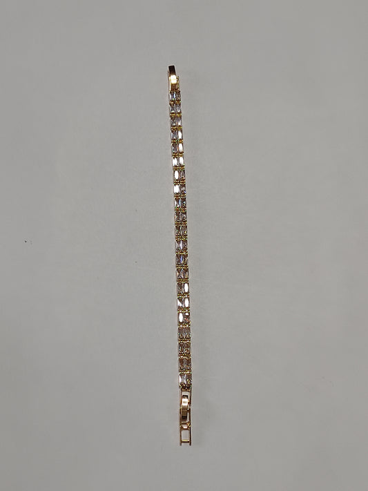262 Gold Cube Tennis Bracelet