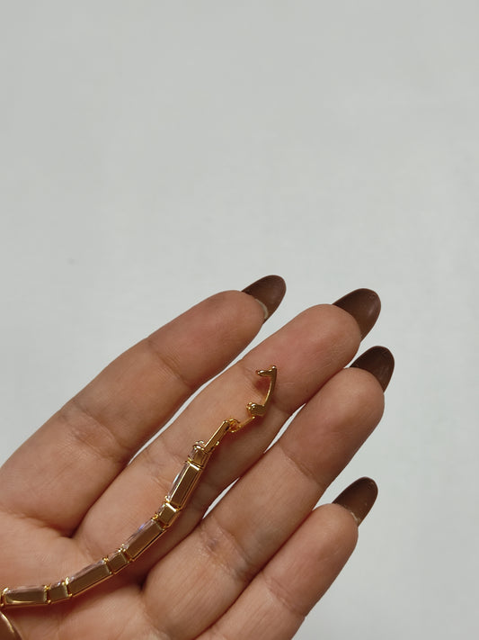 264 Gold Bold Runner Tennis Bracelet