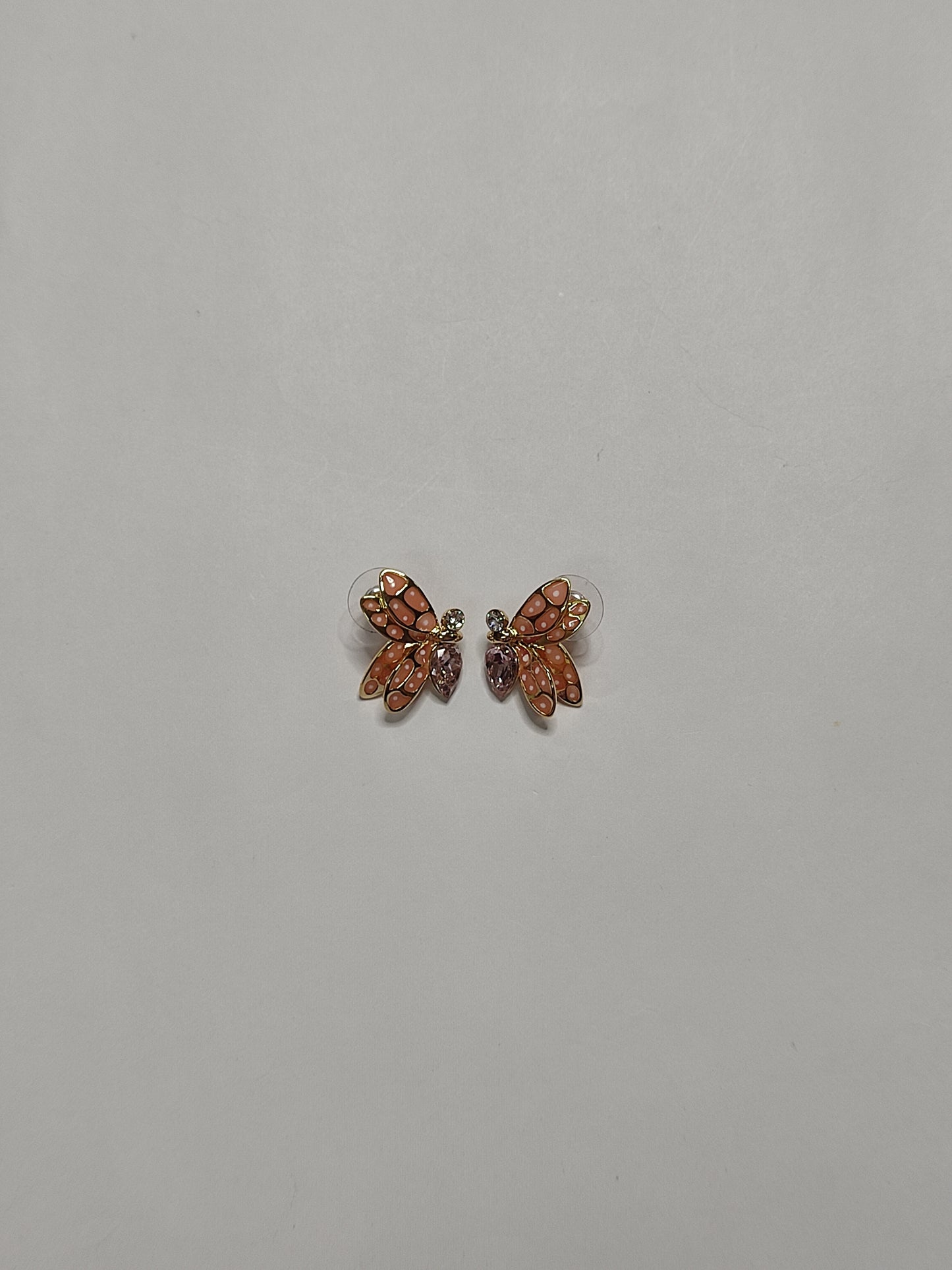 277 Peach Butterfly Studs
