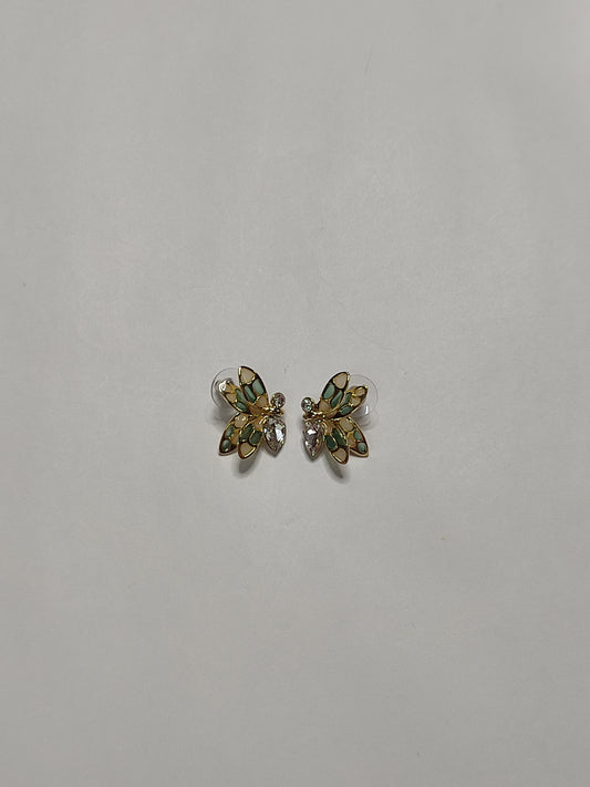 278 Green Butterfly Studs