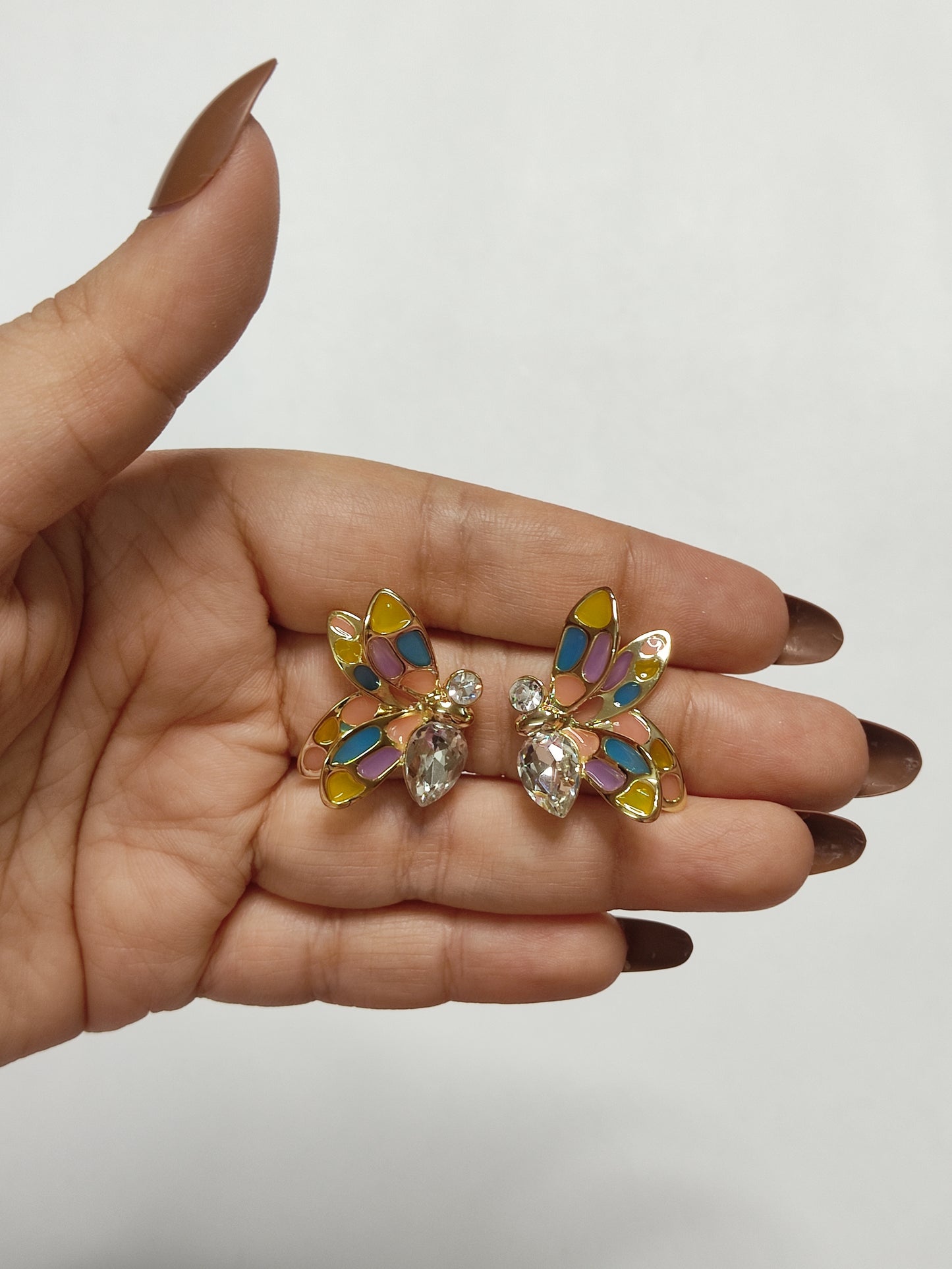 279 Multicolour Butterfly Studs