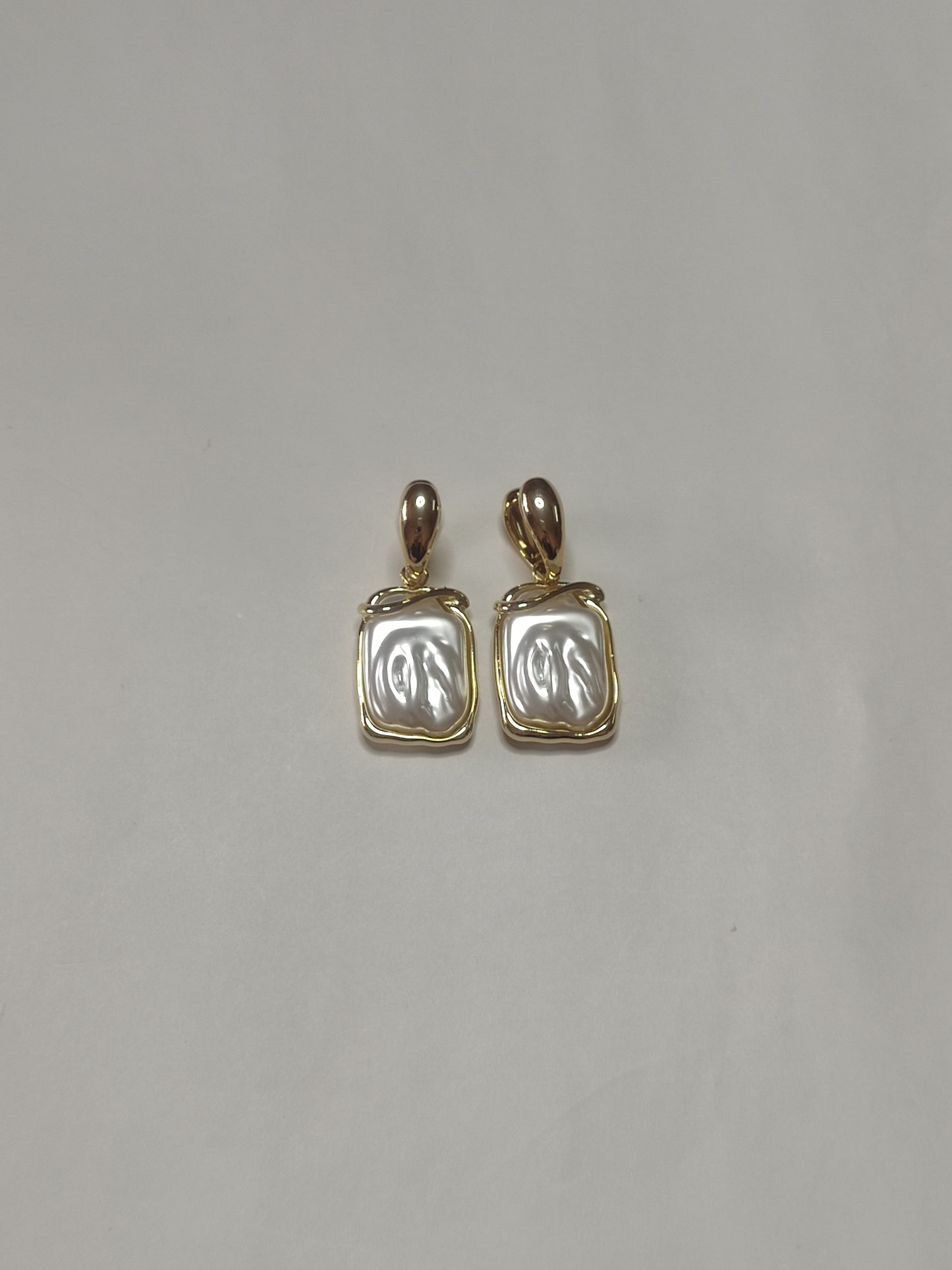283 Gold & Pearl Geometric Danglers
