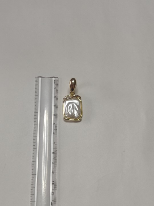 283 Gold & Pearl Geometric Danglers