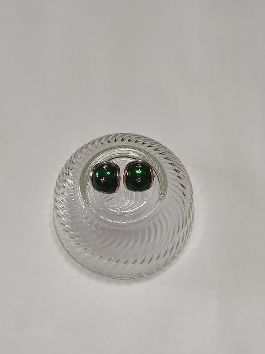 285 Gold and Green Shell Studs