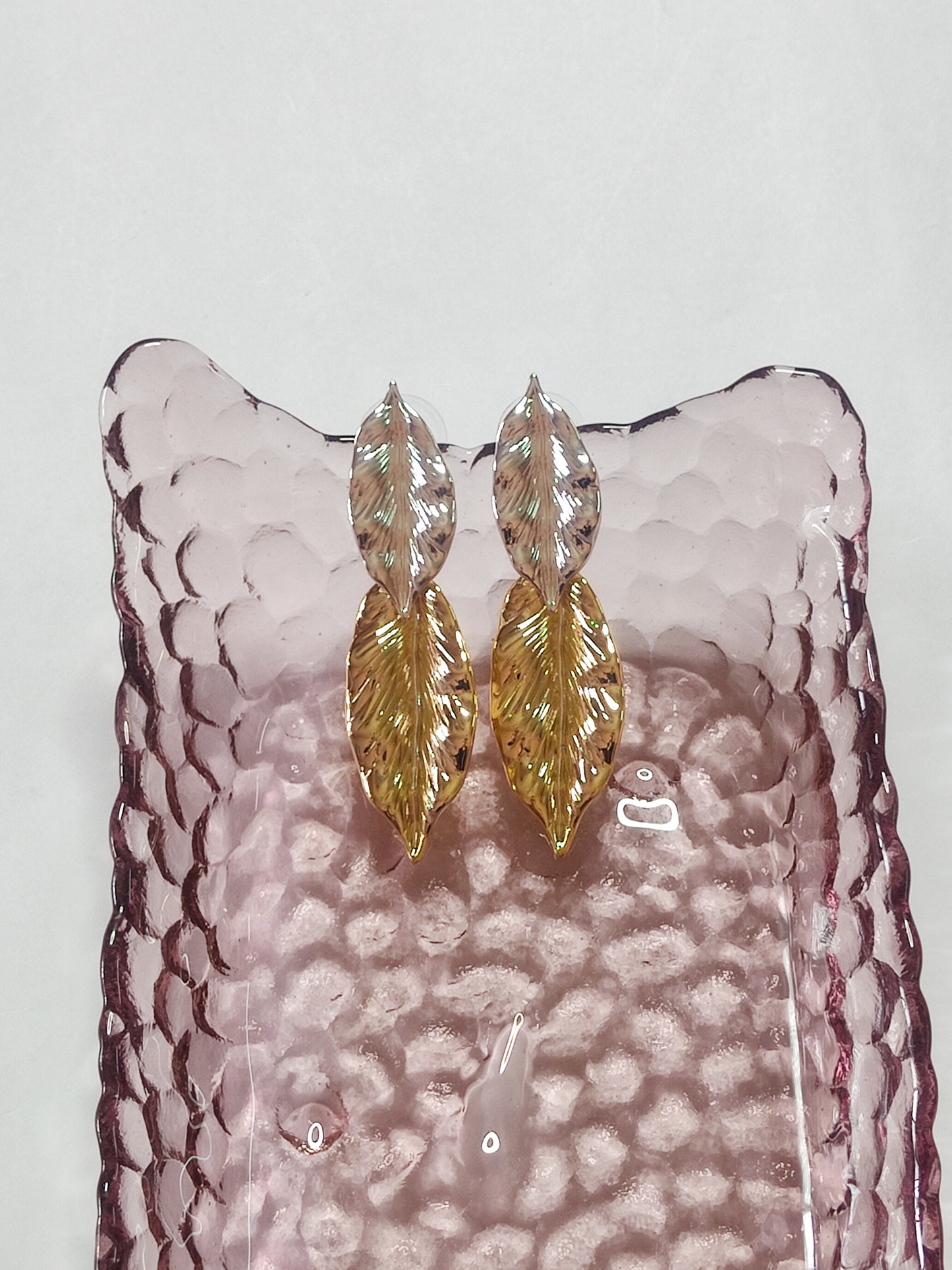 296 Gold & Silver Dual Leaf Danglers