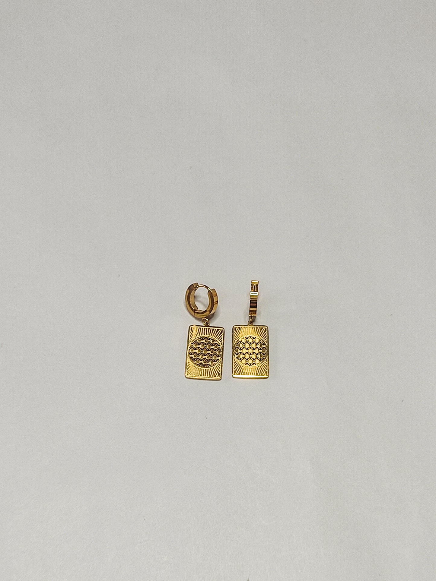 302 Gold Abstract Drop Studs