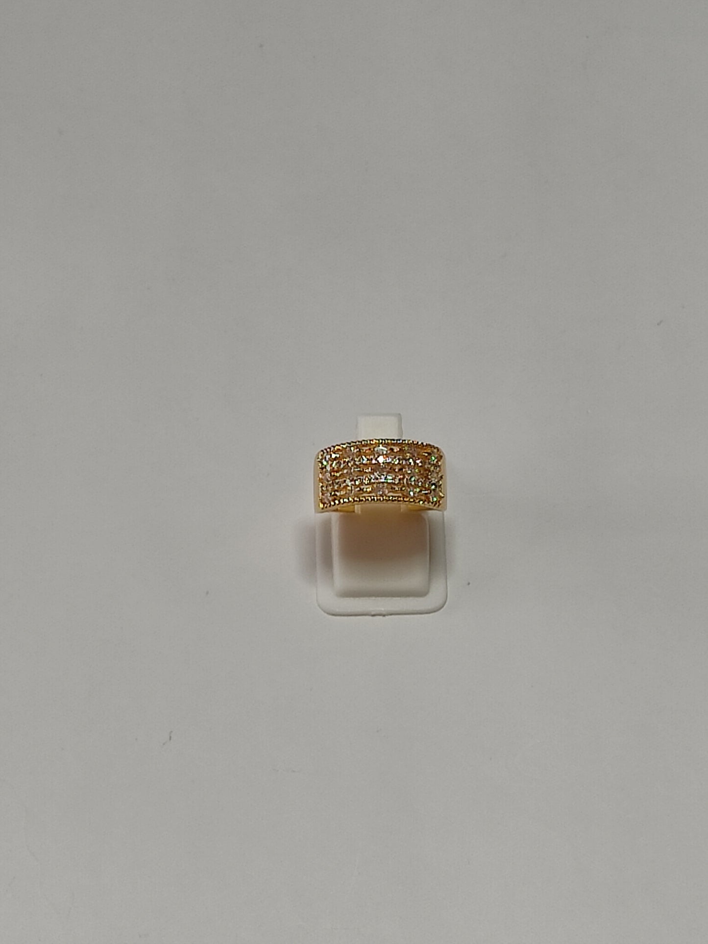 318 Gold Triple Pave Ring