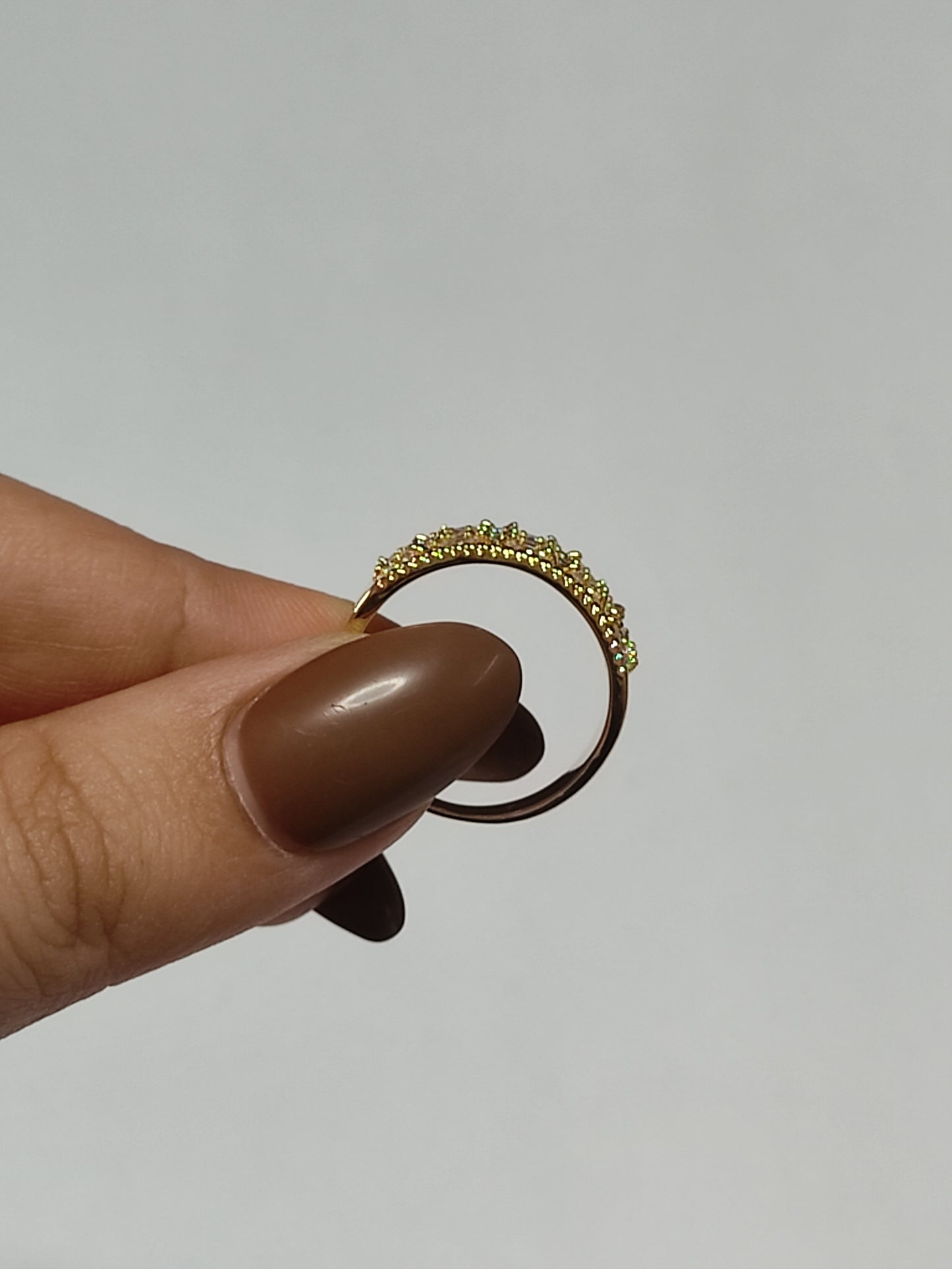 318 Gold Triple Pave Ring