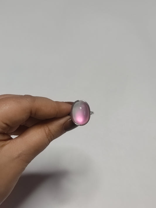 319 Pink & Silver Classic Ring