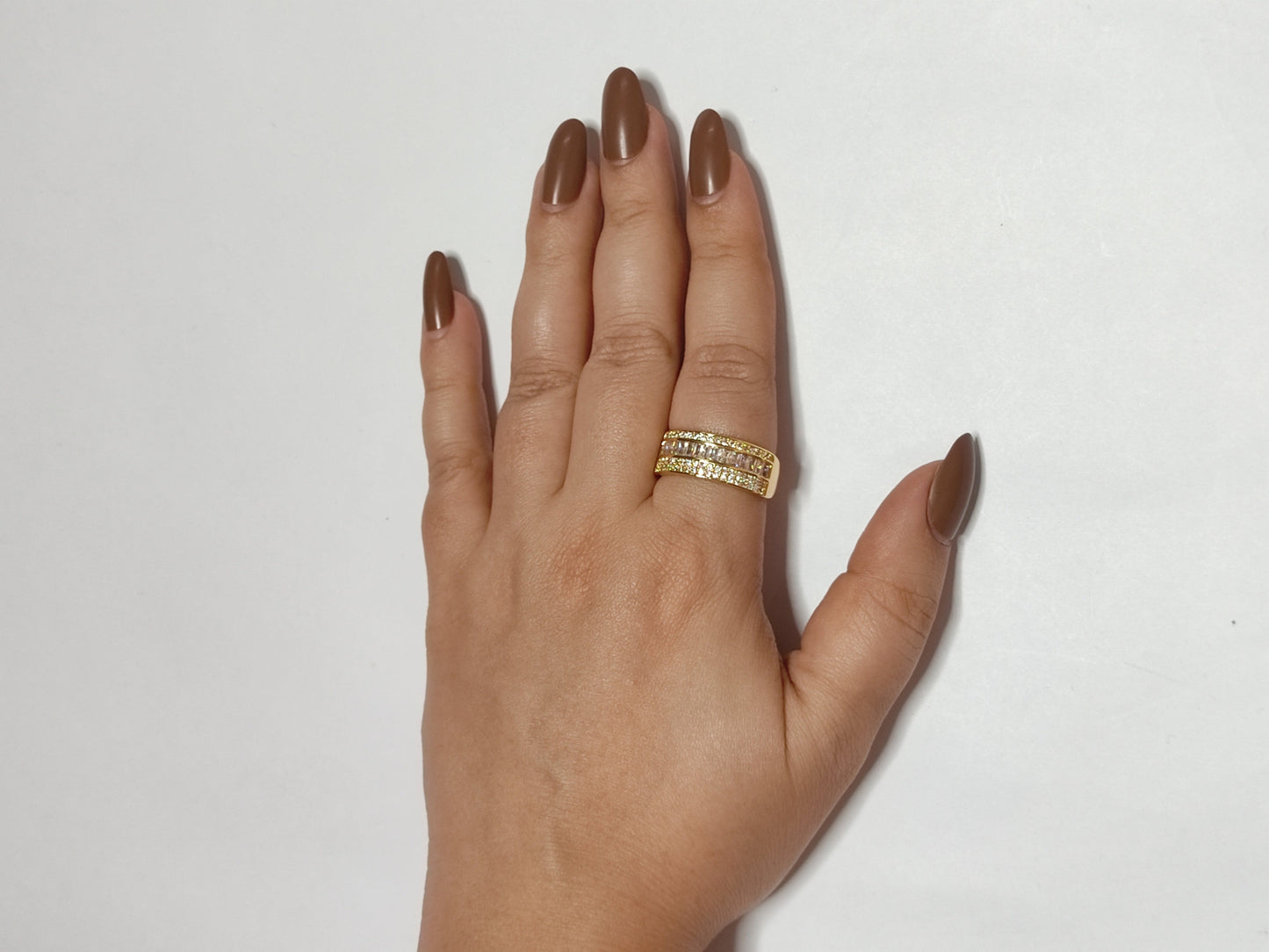 327 Gold Double Row Cocktail Band