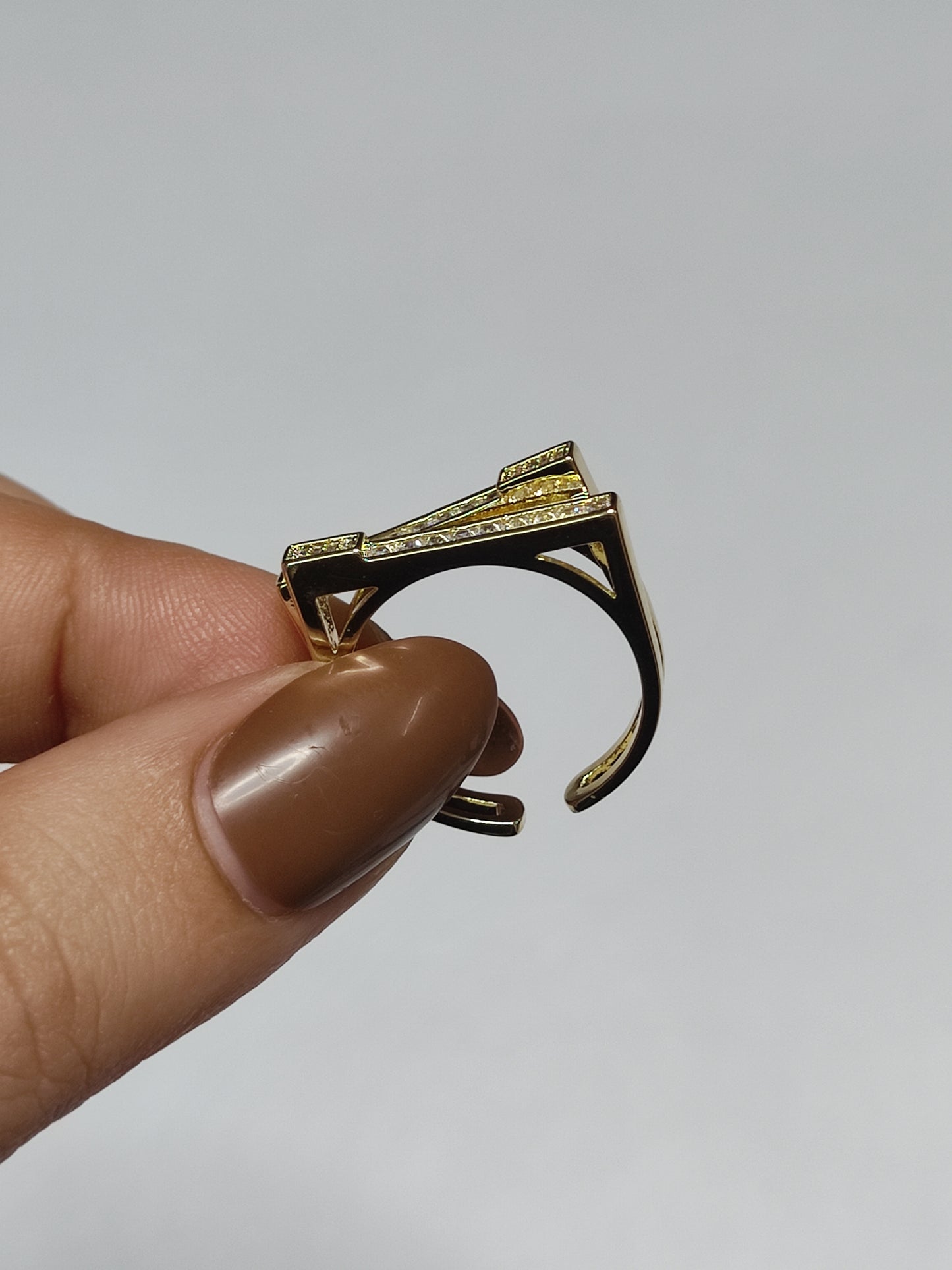 329 Gold Square Stack Band Ring