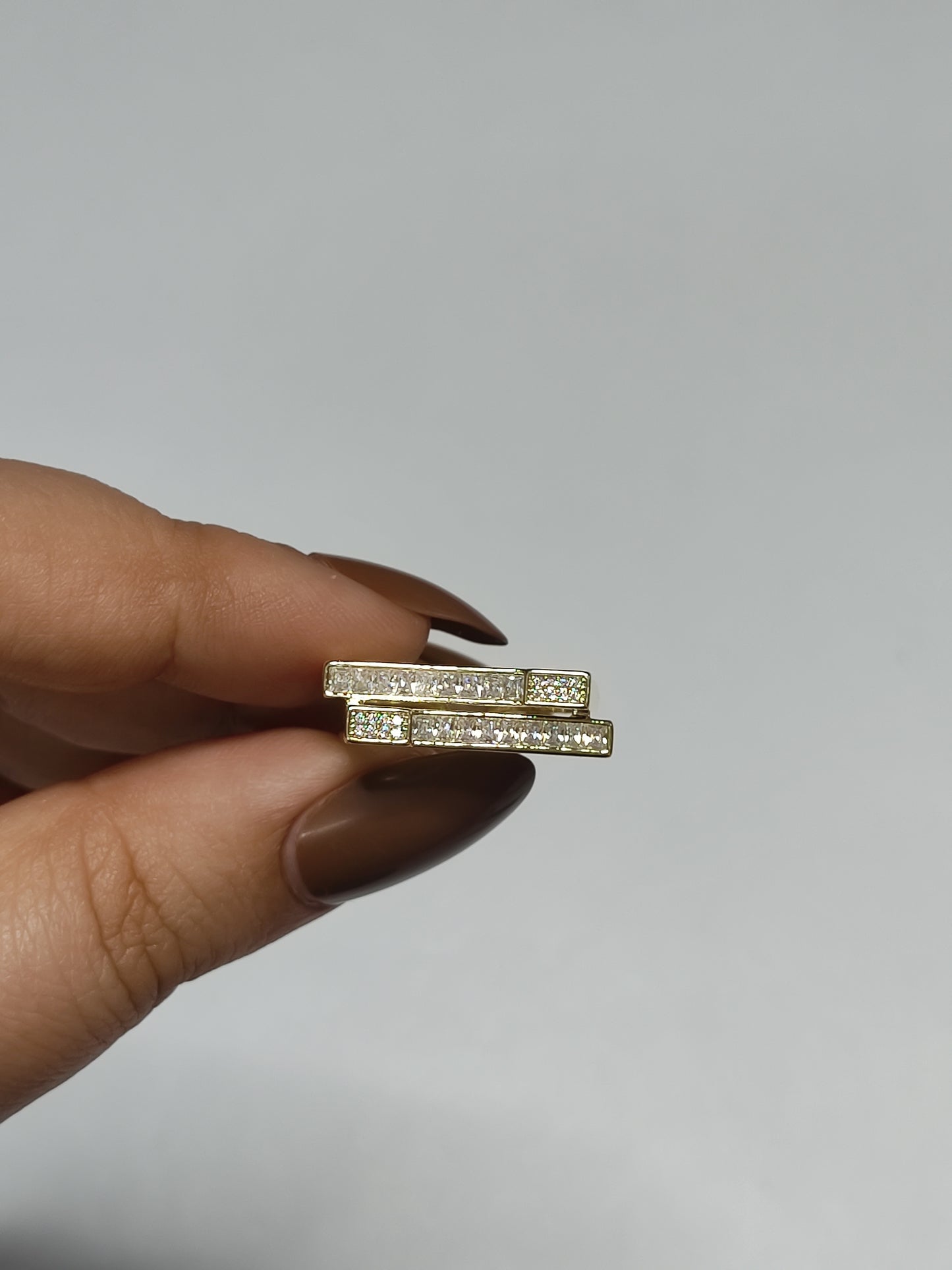 329 Gold Square Stack Band Ring