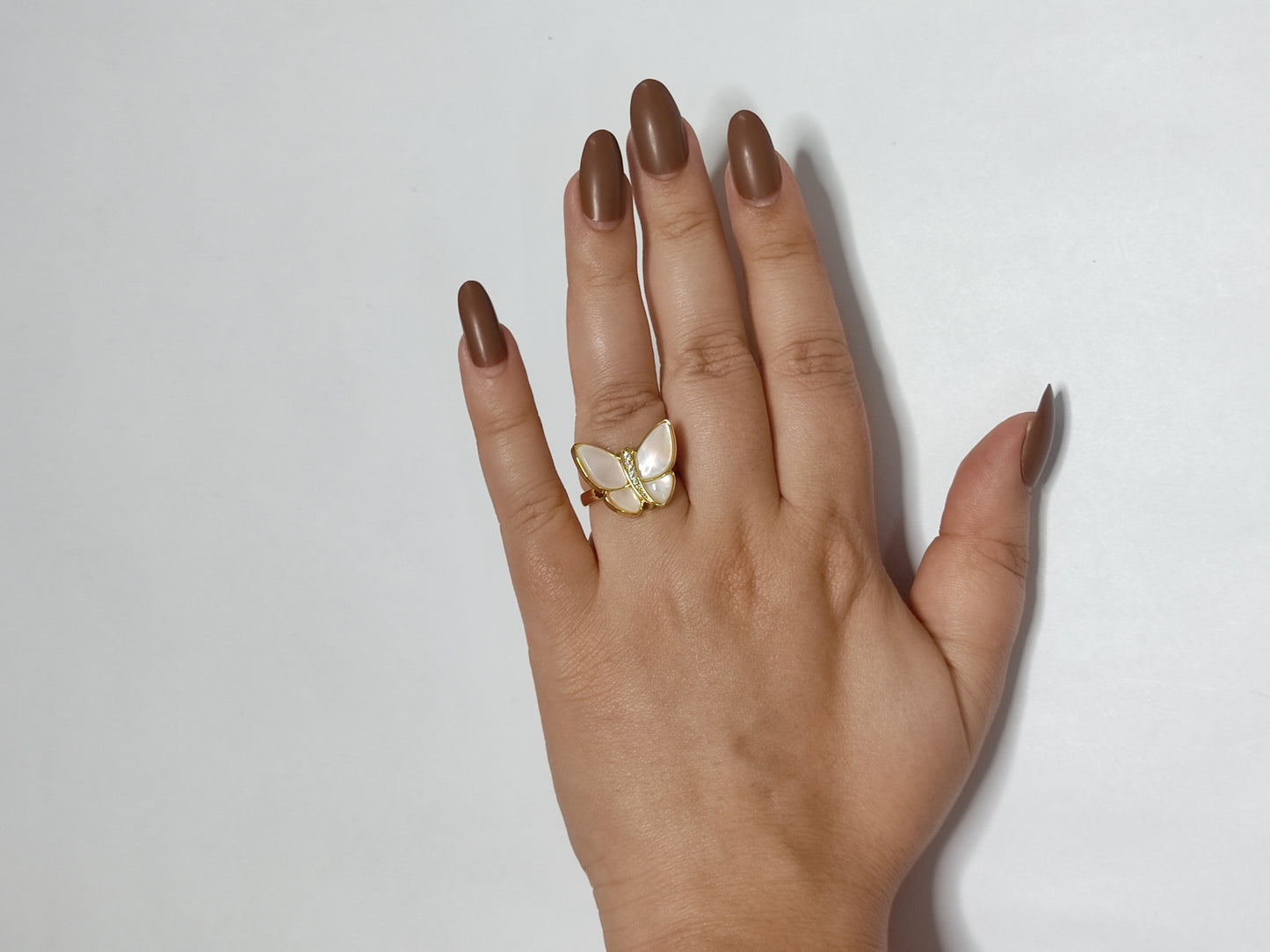 333 Gold Dainty Butterfly Ring